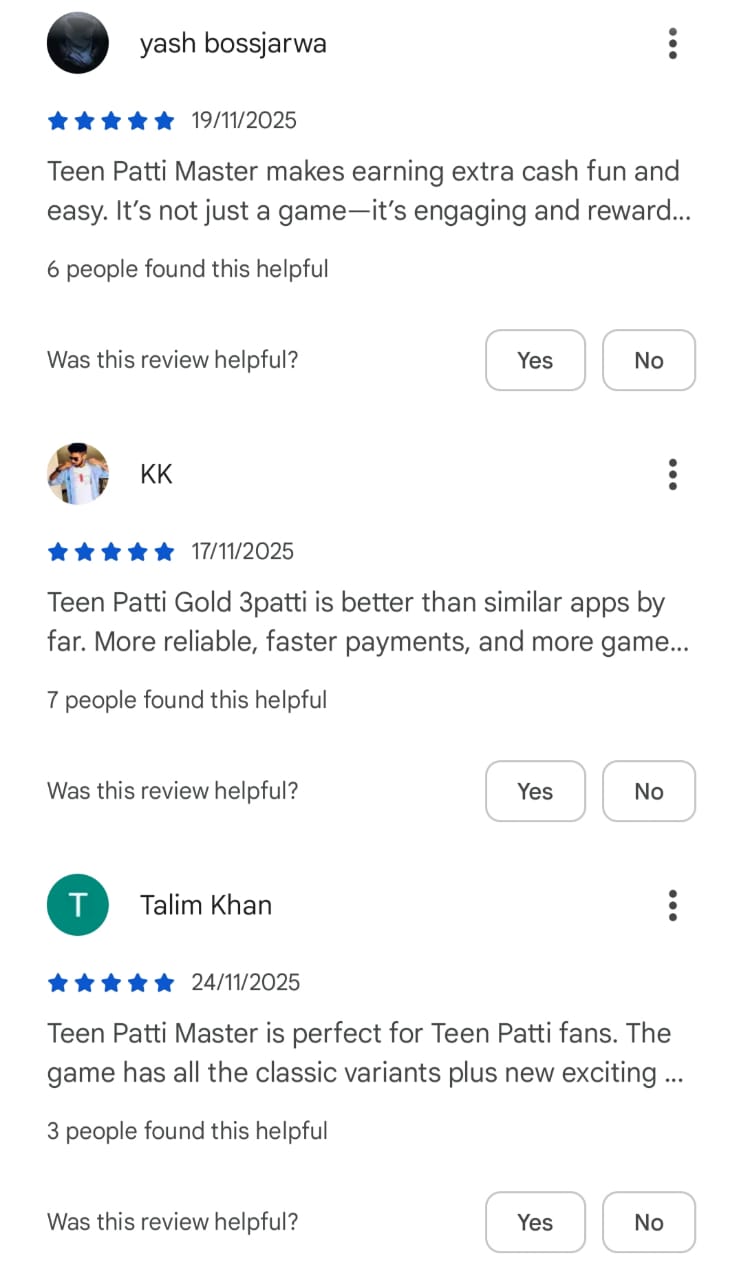 reting in Teen Patti Master